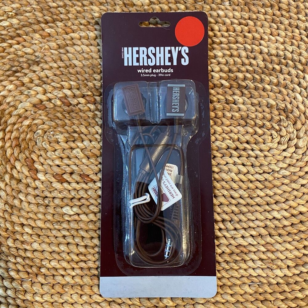 Hershey's Wired Earbuds 3.5mm Plug 39in Cord Chocolate Bar New Sealed